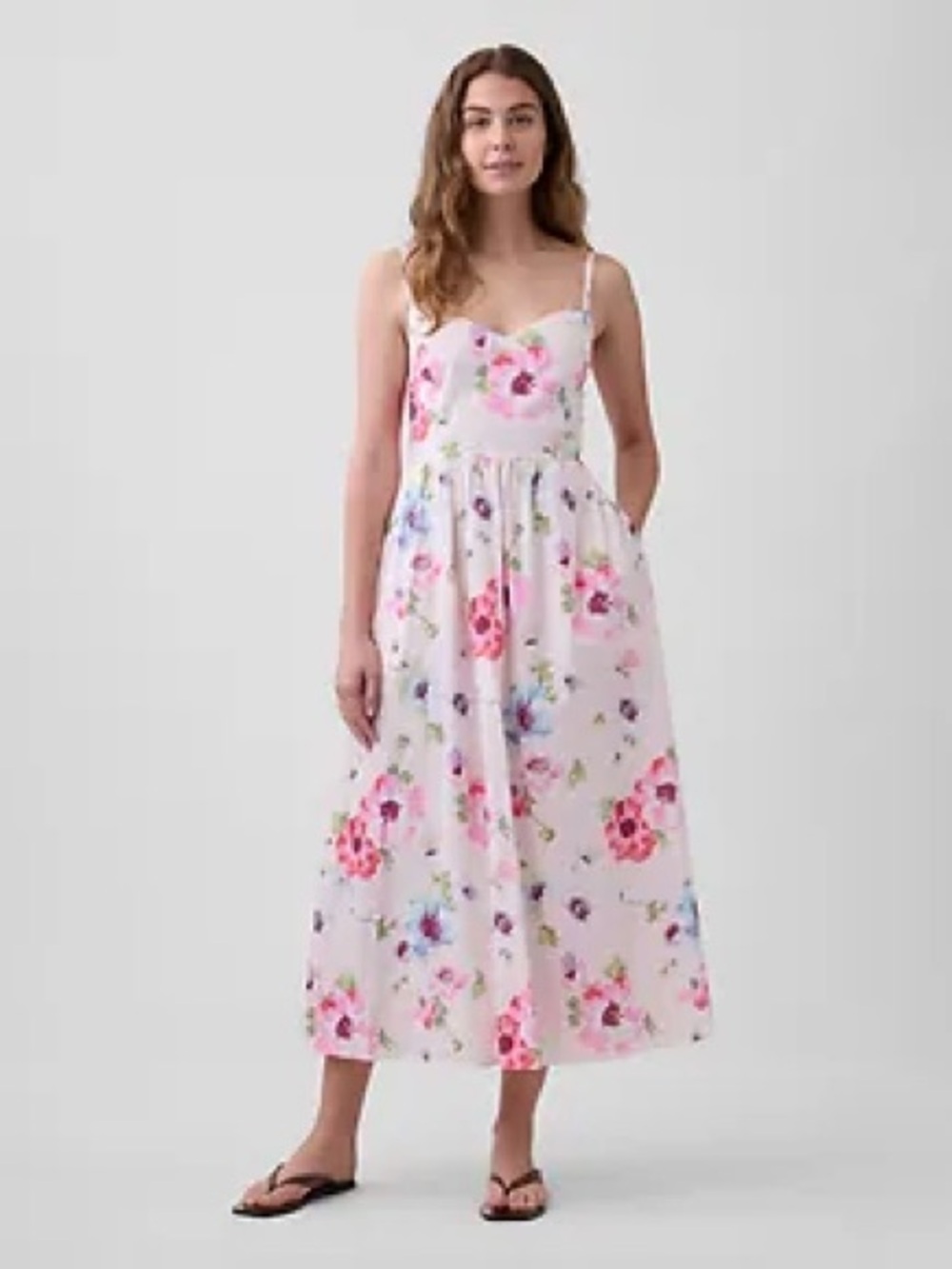 GAP Factory Sweetheart Maxi Dress Pink Large NWT
